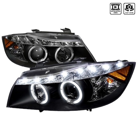 Spec-D Tuning 06-08 Bmw E90 R8 Style Projector Headlight, 2LHP-E9005JM-8-TM 2LHP-E9005JM-8-TM